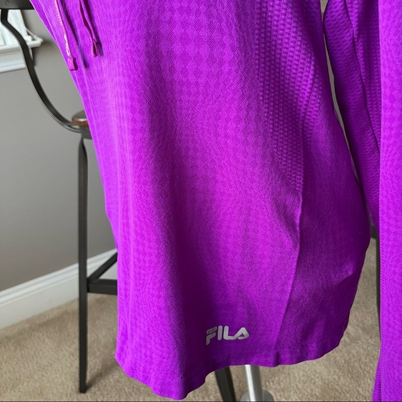 Fila Hoodie Sport Running Sweatshirt Athletic Sporty Purple Large - Picture 4 of 14